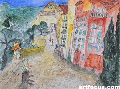 Provence-Serie 'Besuch in Les Beaux' - Aquarell mit Tusche - 2010, Stuttgart